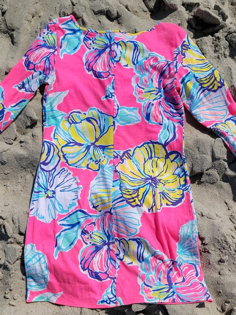 Lilly Pulitzer Marlowe Swept By The Tides Flower Seashell T Shirt Dress, Size M - Picture 5 of 8